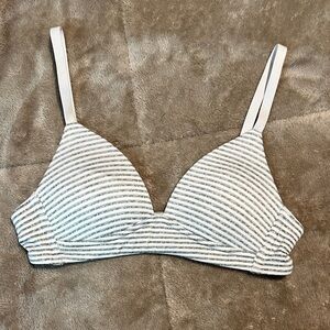 Delta Gray and White Striped Bralette